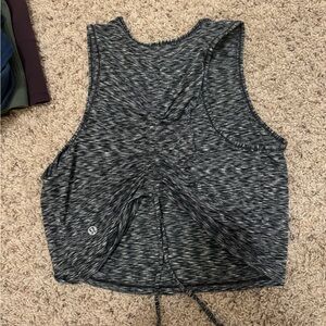 LULULEMON Black and White Heatherd Crop Tank